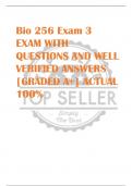 Bio 256 Exam 3 EXAM WITH  QUESTIONS AND WELL  VERIFIED ANSWERS  [GRADED A+] ACTUAL  100%