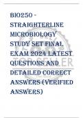 BIO250 - Straighterline  microbiology  study set Final  EXAM 2024 LATEST  QUESTIONS AND  DETAILED CORRECT  ANSWERS (VERIFIED  ANSWERS)