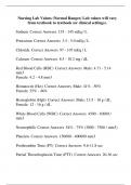 Nursing Lab Values (Normal Ranges) Lab values will vary from textbook to textbook (or clinical settings).