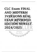 CLC Exam FINAL  AND MIDTERM  3VERSIONS REAL  EXAM REVIEWED  EDITION NEWEST  2024/2025