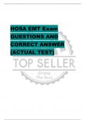 HOSA EMT Exam QUESTIONS AND  CORRECT ANSWER  (ACTUAL TEST)