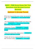 NACC - PSW Exam Exam Set Test  Questions And Revised Correct  Answers Updated & Already Passed