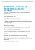 Bio 161 Exam 2- Penn State 2 A GRADED QUESTIONS AND ANSWERS