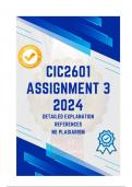 CIC2601 Assignment 3 (COMPLETE  QUESTIONS & ANSWERS) 2024 (571550)_DUE 2 August 2024