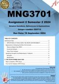 MNG3701 Assignment 2 (COMPLETE ANSWERS) Semester 2 2024 (620712) - DUE 16 September 2024