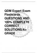 QDM Expert Exam  Flashcards QUESTIONS AND  100% COMPLETE  CORRECT  SOLUTIONS/A+  GRADE