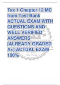 Tax 1 Chapter 12 MC  from Test Bank ACTUAL EXAM WITH  QUESTIONS AND  WELL VERIFIED  ANSWERS  [ALREADY GRADED  A+] ACTUAL EXAM  100%