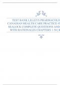 TEST BANK LILLEYS PHARMACOLOGY FOR CANADIAN HEALTH CARE PRACTICE 4TH EDITION SEALOCK COMPLETE QUESTIONS AND ANSWERS WITH RATIONALES CHAPTERS 1-58 | RATED A+