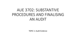 AUDIT EVIDENCE