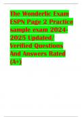 The Wonderlic Exam  ESPN Page 2 Practice  sample exam 2024- 2025 Updated/ Verified Questions  And Answers Rated  (A+)