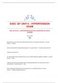 EXSC 387 UNIT 9 – HYPERTENSION EXAM WITH GUARANTEED ACCURATE ANSWERS