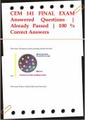 CEM 141 FINAL EXAM Answered Questions |  Already Passed | 100 %  Correct Answers