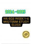 NR602 Midterm Exam (Latest update, )/ NR 602 Midterm Exam/ NR602 Week 1-4 Midterm Exam : Chamberlain College of Nursing (100% Correct Questions & Answers)2024 Weak 1-Weak 4