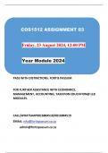 COS1512 ASSIGNMENT 03. DUE 23 AUGUST 2024.