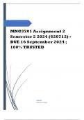 MNG3701 Assignment 2 (COMPLETE ANSWERS) Semester 2 2024 (620712) - DUE 16 September 2024 Course Strategic Planning IIIA (MNG3701) Institution University Of South Africa (Unisa) Book Practising Strategy