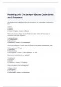 Hearing Aid Dispenser Exam Questions and Answers 2024