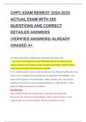 CHPC EXAM NEWEST 2024-2025 ACTUAL EXAM WITH 350 QUESTIONS AND CORRECT DETAILED ANSWERS (VERIFIED ANSWERS) ALREADY GRADED A+