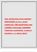 Ase a5 brakes exam newest 2024-2025 actual exam complete 150 questions and correct detailed answers (verified answers)| already graded a+|| brad new!!