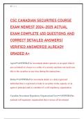 CSC CANADIAN SECURITIES COURSE EXAM NEWEST 2024-2025 ACTUAL EXAM COMPLETE 450 QUESTIONS AND CORRECT DETAILED ANSWERS( VERIFIED ANSWERS)|| ALREADY GRADED A+