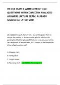 ITE 152 EXAM 3 WITH CORRECT 150+ QUESTIONS WITH CORRECTRY ANALYZED ANSWERS (ACTUAL EXAM) ALREADY GRADED A+ LATEST 2024     