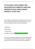 ITE 152 EXAM 1 WITH CORRECT 180+ QUESTIONS WITH CORRECTRY ANALYZED ANSWERS (ACTUAL EXAM) ALREADY GRADED A+ LATEST 2024 