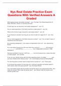 Nys Real Estate Practice Exam Questions With Verified Answers A Graded