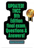 UPDATED! TNCC 9th Edition final exam. Questions & Answers!2024 Edition TNCC final exam 2024