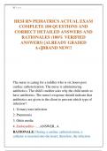 HESI RN PEDIATRICS ACTUAL EXAM  COMPLETE 100 QUESTIONS AND  CORRECT DETAILED ANSWERS AND  RATIONALES (100% VERIFIED  ANSWERS) |ALREADY GRADED  A+||BRAND NEW!!