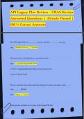 API Legacy Plus Review - CRAS Review Answered Questions | Already Passed |  100 % Correct Answers The API Legacy Plus is a _________ console with all ___________ circuitry. Ans: Modular In-Line /// Discrete