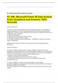 PL-300: Microsoft Power BI Data Analyst Exam Questions and Answers 100% Accurate