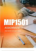 MIP1501 Assignment 3 (COMPLETE ANSWERS) 2024 (792287) - DUE 22 July 2024 ;100% TRUSTED workings, explanations and solutions. 