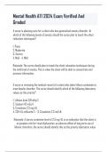 Mental Health ATI 2024 Exam Verified And Graded  A nurse is planning care for a client who has generalized anxiety disorder. At which of the following levels of anxiety should the nurse plan to teach the client relaxation techniques?  1. Panic 2. Moderate