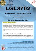 LGL3702 Assignment 1 (COMPLETE ANSWERS) Semester 2 2024 - DUE 6 September 2024 