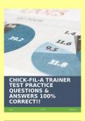 CHICK-FIL-A TRAINER TEST PRACTICE QUESTIONS & ANSWERS 100% CORRECT!!