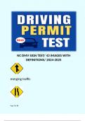 NC DMV SIGN TEST/ 43 IMAGES WITH DEFINITIONS/ 2024-2025