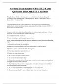 Archery Exam Review UPDATED Exam  Questions and CORRECT Answers