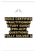 Agile Certified Practitioner Study Guide (PMI-ACP) questions fully solved & verified for accuracy.