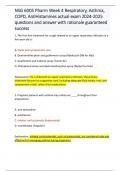 NSG 6005 Pharm Week 4 Respiratory, Asthma, COPD, AntiHistamines actual exam 2024-2025 questions and answer with rationale guaranteed success   