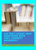 CDI TEST LATEST 2024 QUESTIONS WITH 100% CORRECT ANSWERS!!