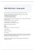 MCB 3020 Exam 1 study guide 2024