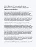 CISA - Domain #3: Information Systems Development and Implementation; Information Systems Implementation