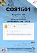 COS1501 Assignment 3 (COMPLETE ANSWERS) 2024 (653581) - DUE 22 July 2024