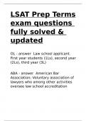 LSAT Prep Terms exam questions fully solved & updated.