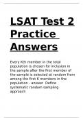 LSAT Test 2 Practice Answers