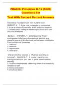 PRAXIS: Principles K-12 (5625) Questions Set  Test With Revised Correct Answers