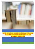 ASCP American Society for Clinical Pathology BOC 2024 Exam Review Questions and Answers 100% Pass