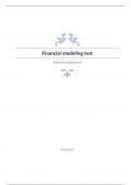 Financial modeling test Question and answers correctly solved 