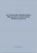 ALC GCSS ARMY REVIEW EXAM || With Questions & 100% Verified Solutions (Rated A+)