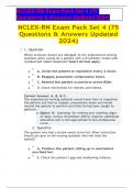 NCLEX-RN Exam Pack Set 4 (75 Questions & Answers Updated 2024)