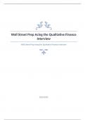 Wall Street Prep Acing the Qualitative Finance Interview Questions with complete solution 